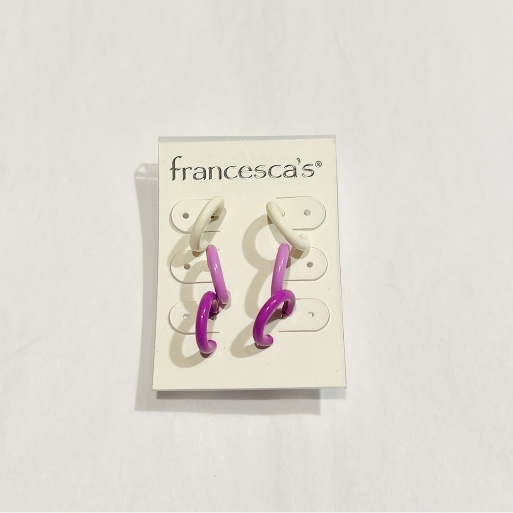 Francescas Pastel Mini Hoop Earring Set - Picture 2 of 4